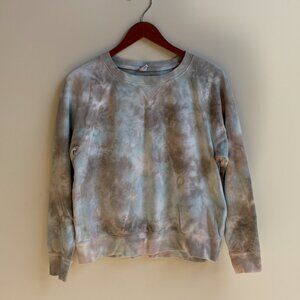 Old Navy Tie Dye Crewneck Sweatshirt (Blue/Brown/Gray) - Size Small